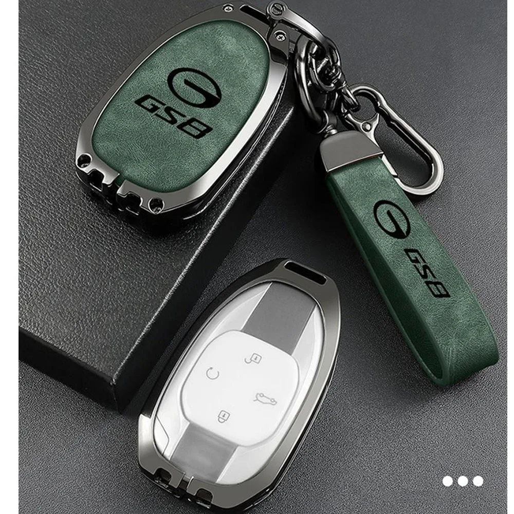 

For Trumpchi GAC GS8 2023-2024 Metal Leather Car Styling Key Case Original Factory Key Case Buckle Bag Auto Accessories