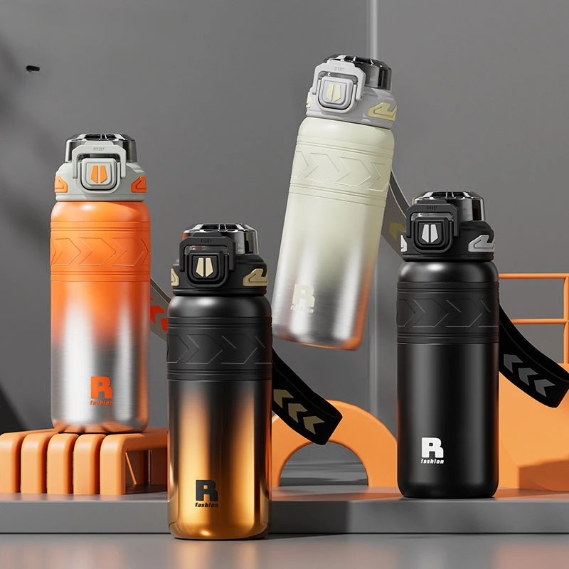 Xiaomi quanGe copo de isolamento copos de água de grande capacidade para homens e mulheres estudantes 316 copos de aço inoxidável copo de palha portátil