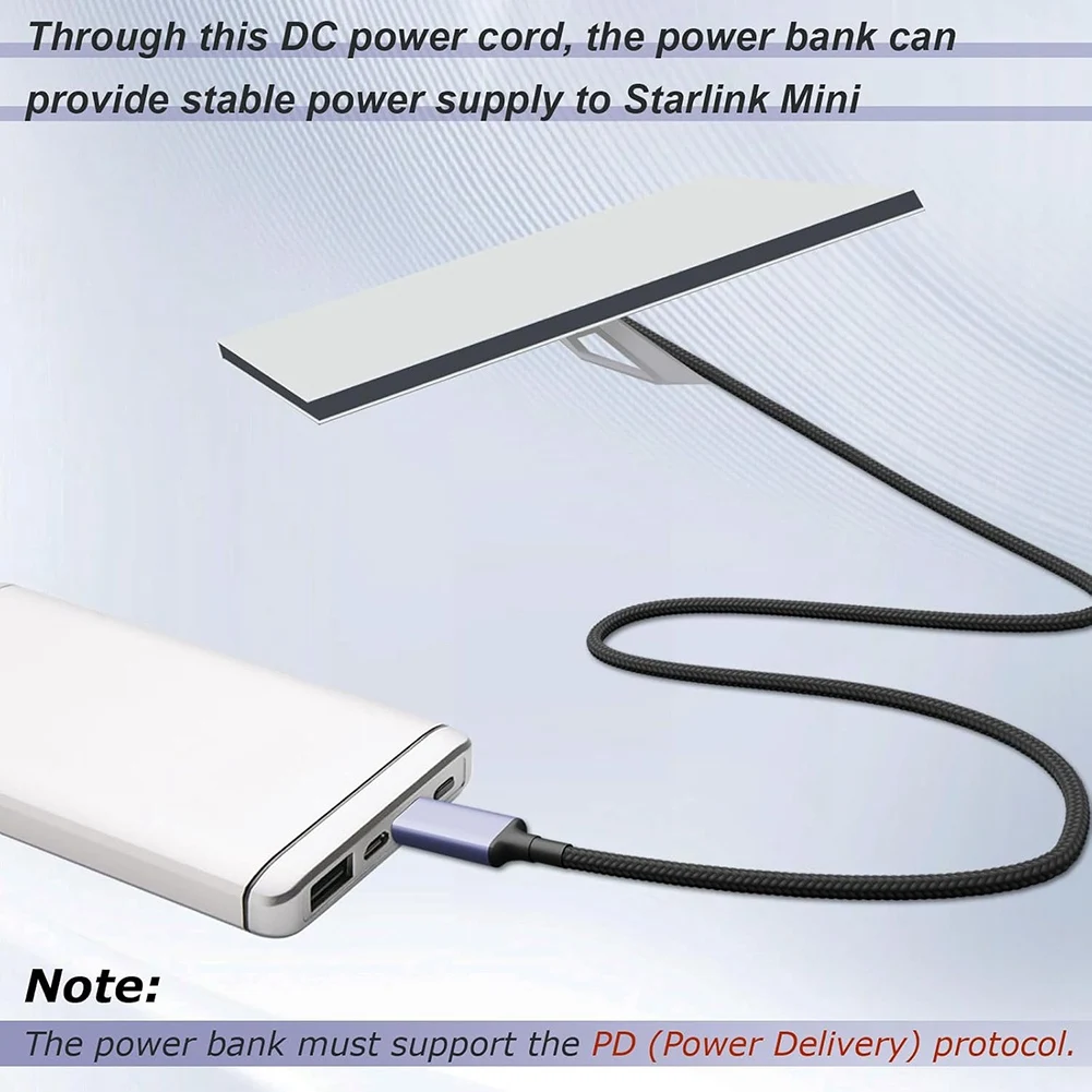 

Practical For Starlink Mini Type C to DC Power Cable Support 140w USB C Charging Cable for Starlink & Mobile Power Bank 180cm