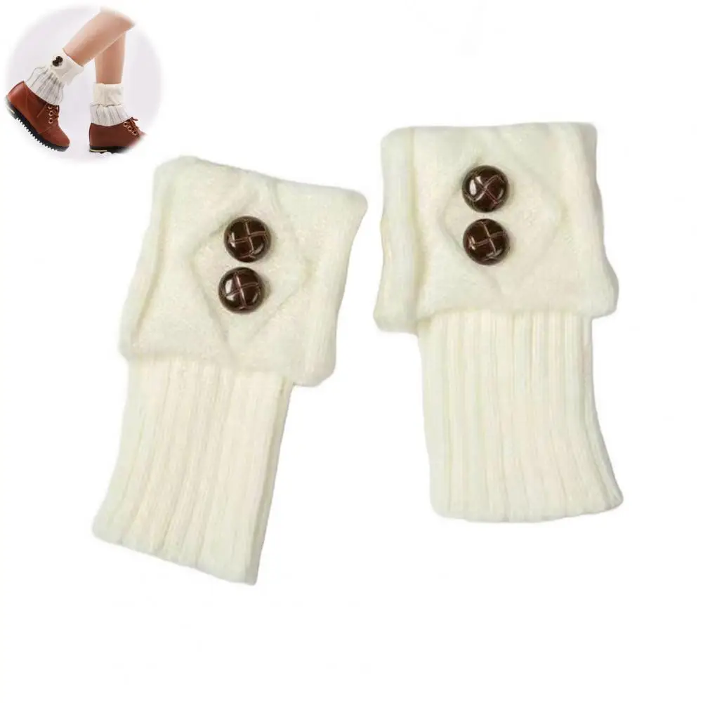 

Polyester Leg Warmers Soft Polyester Leg Covers Stylish Women's Knitted Leg Warmers with Buttons for Autumn/winter for Daily