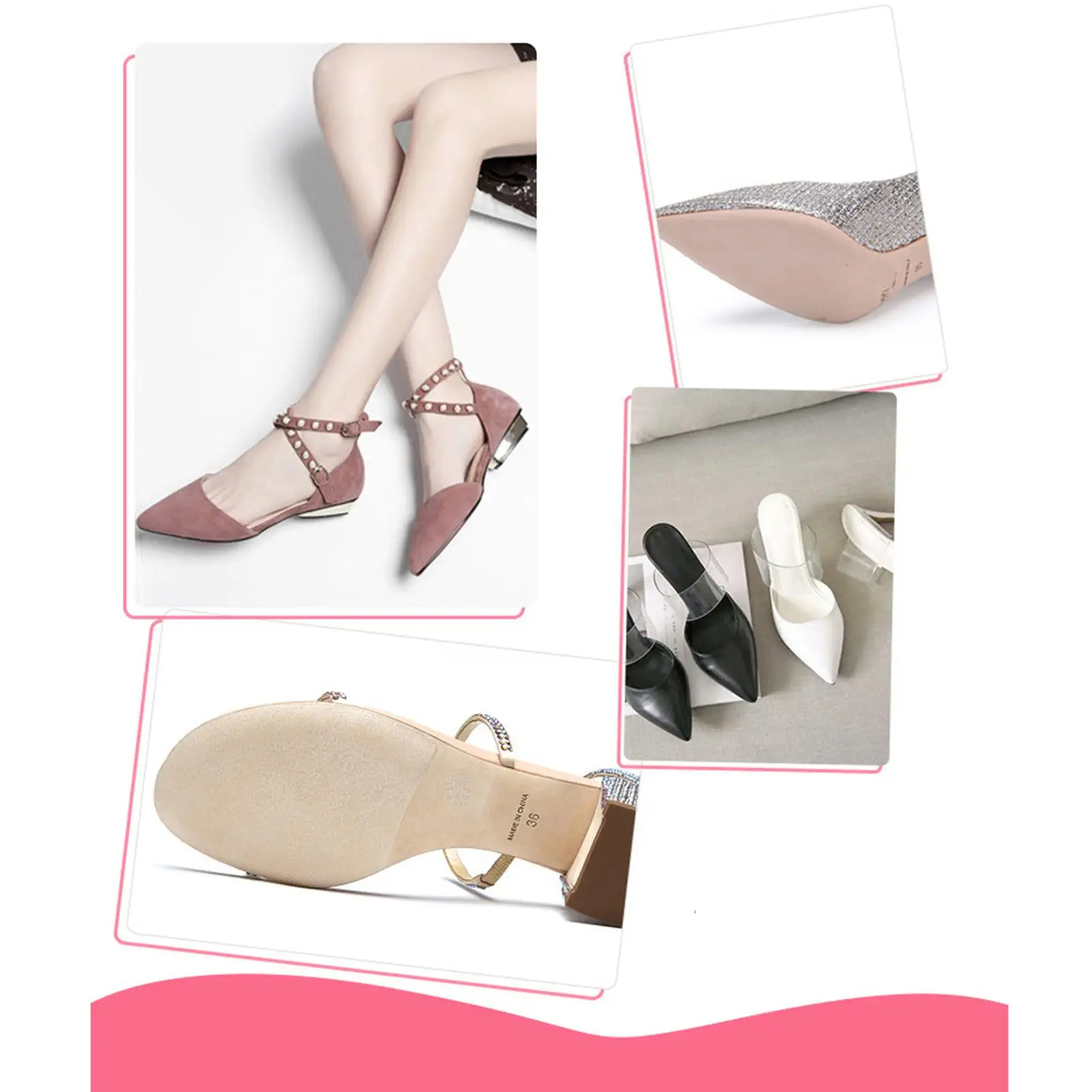Shoe Bottoms Slip Resistant Adhesive Stickers Self Stick Rubber Sole Protector for Shoes Maintenance