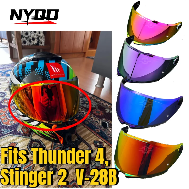 

MT Replacement Face Shield FOR Model THUNDER 4 SV Helmet MT-V-28B Helmet Lens Original MT Visors Parts