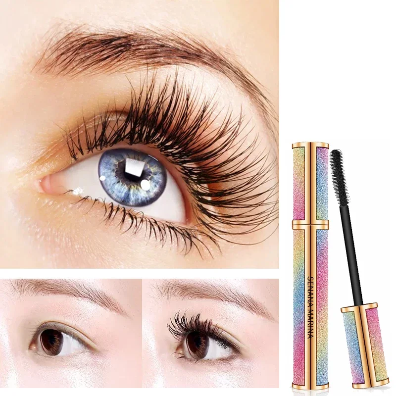 SENANA – cils en Fiber de soie 4D, Mascara épais et allongés, longs, noirs, extensions, brosse, maquillage, cosmétiques pour les yeux