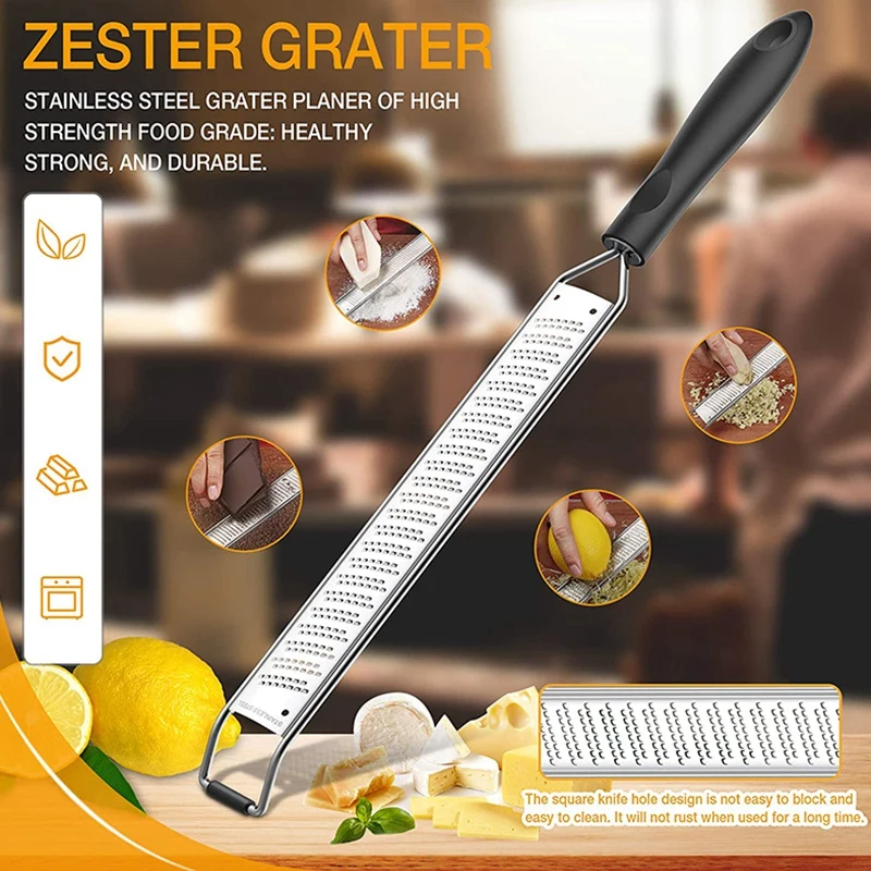 

Lemon Zester & Cheese Grater - Stainless Steel - Kitchen Tool , Nutmeg, Chocolate, Vegetables, Fruits, Dishwasher HOT