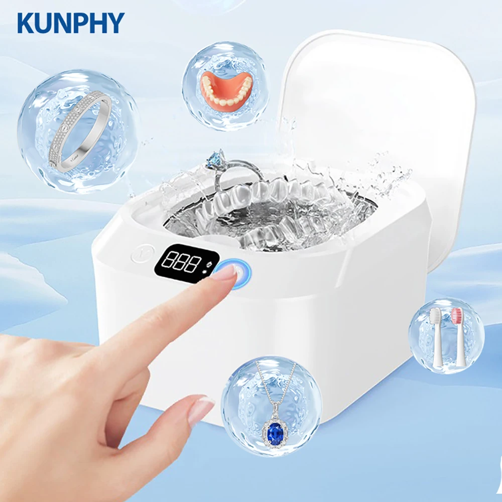 

KUNPHY Ultrasonic Cleaning Machine Special Braces Cleaning Household Jewelry Cleaning Machine 46kHz Rechargeable Cleaner 220ML