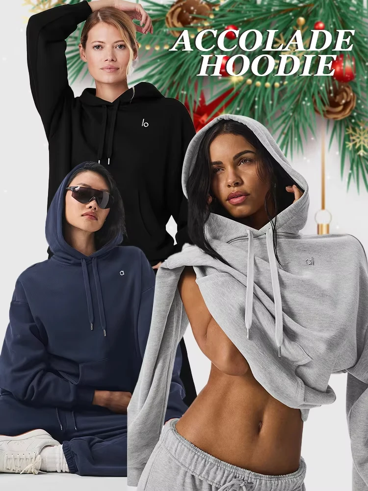 Accolade Hoodie Goddess Solid Color Hoodie Loose Sports Running Neutral Comfortable Warm Top Casual Drawstring Long Sleeve