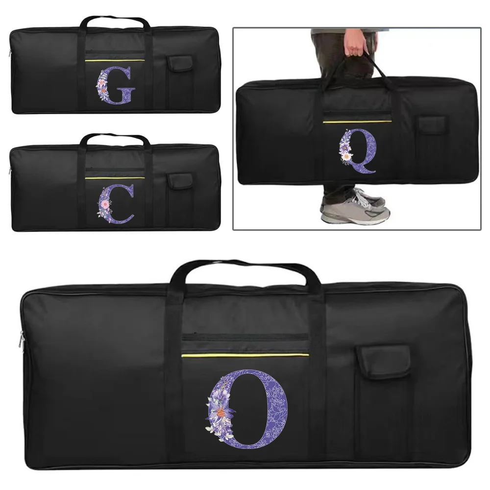 

Portable Instrument Storage Case Shockproof Purple Flower Series 61 Key Electronic Piano Bag Fashion Big Pocket Durable Handbags