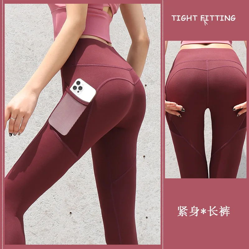 Women Leggings With Pockets Yoga Pants Gym Leggings Sport Women Fitness High Waist Female Legging Tummy Control Running Training