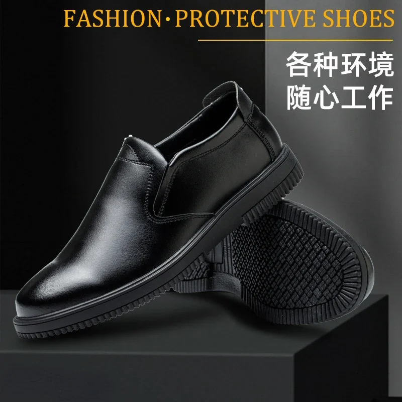 Chef's Anti-skid Work Shoes Waterproof and Oil Resistant Labor Protection Shoes Anti Impact and Anti Puncture Protective Shoes