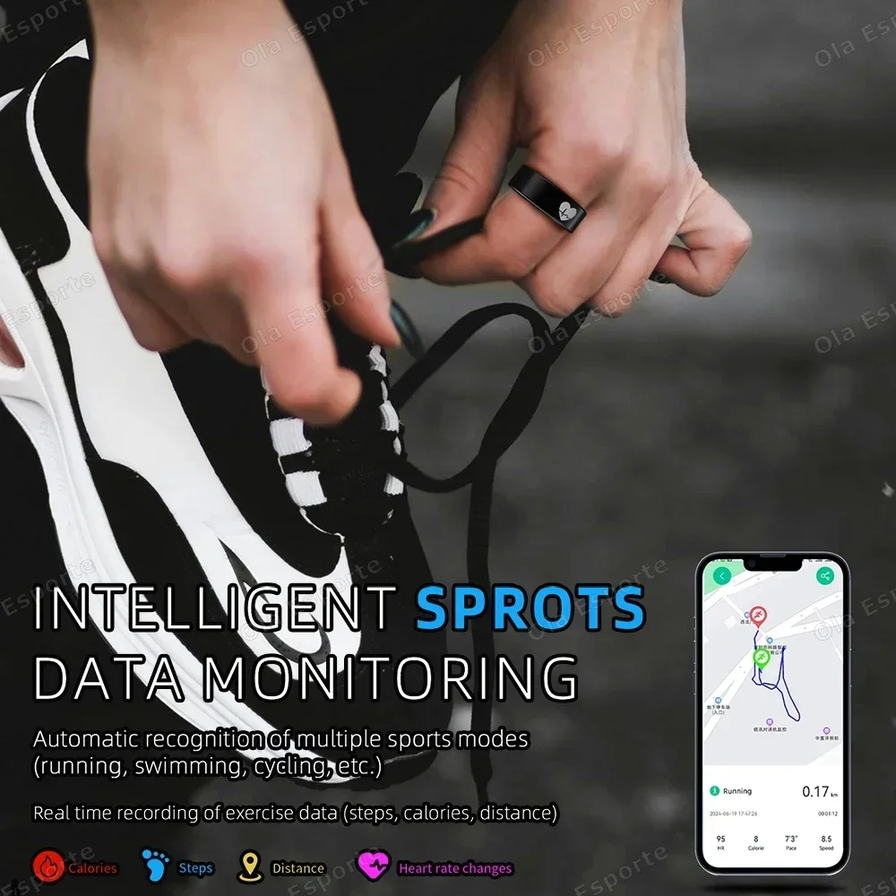 QINO R30 ECG Body Temperature Smart Health Ring Blood Pressure Sleep Monitoring  Waterproof Multiple Sport Modes Smart Ring