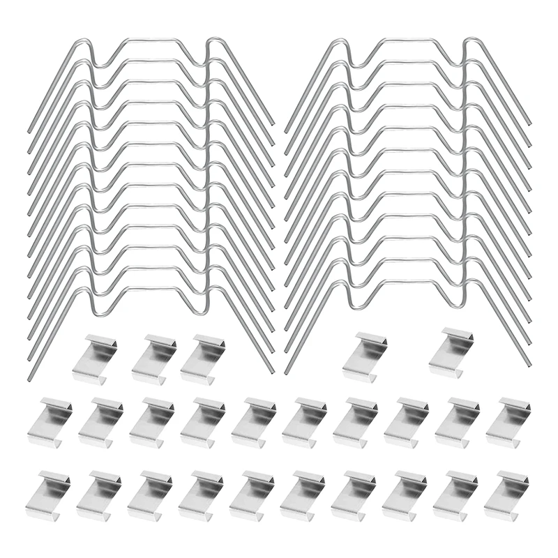 

100Pcs Greenhouse Glass Clips,Stainless Steel Greenhouse Glass Pane Fixing Clips Halls Greenhouse Clips Glass Clamps