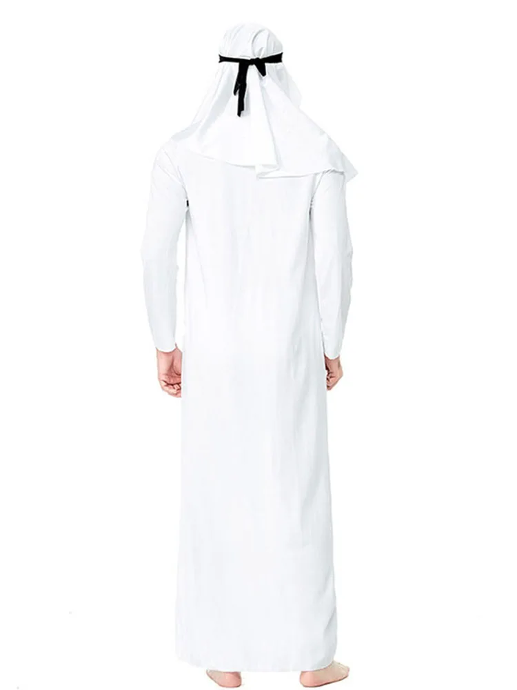 Príncipe árabe loween traje médio oriente longo robe palco desempenho ano final ow outfit poliéster senhoras roupas étnicas