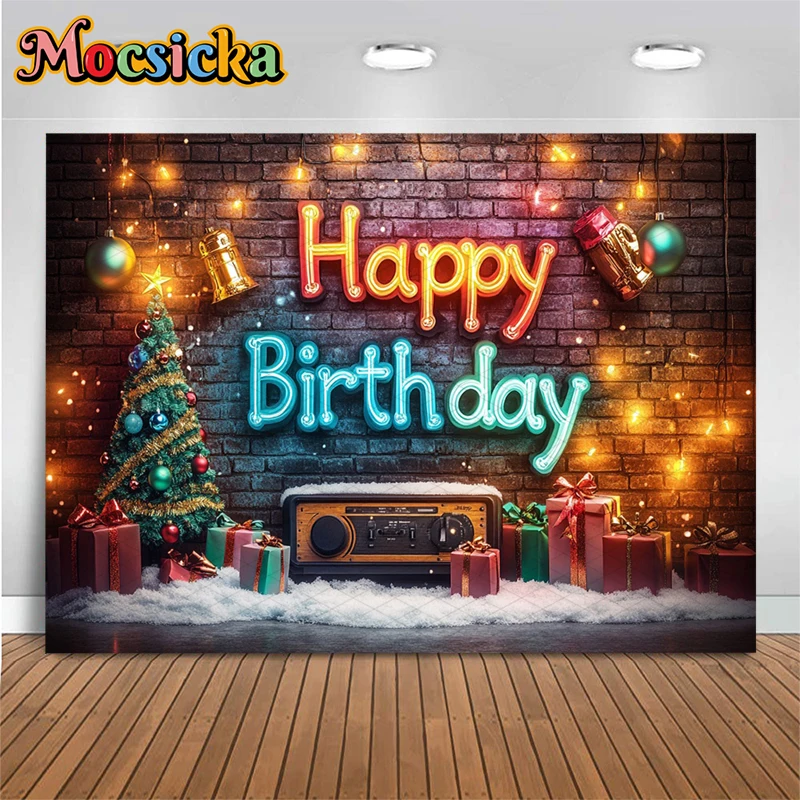 Mocsicka عيد ميلاد سعيد خلفية التصوير الفوتوغرافي هدية الموسيقى لوازم الحفلات ديكور الأطفال صورة خلفية اطلاق النار استوديو التصوير الفوتوغرافي