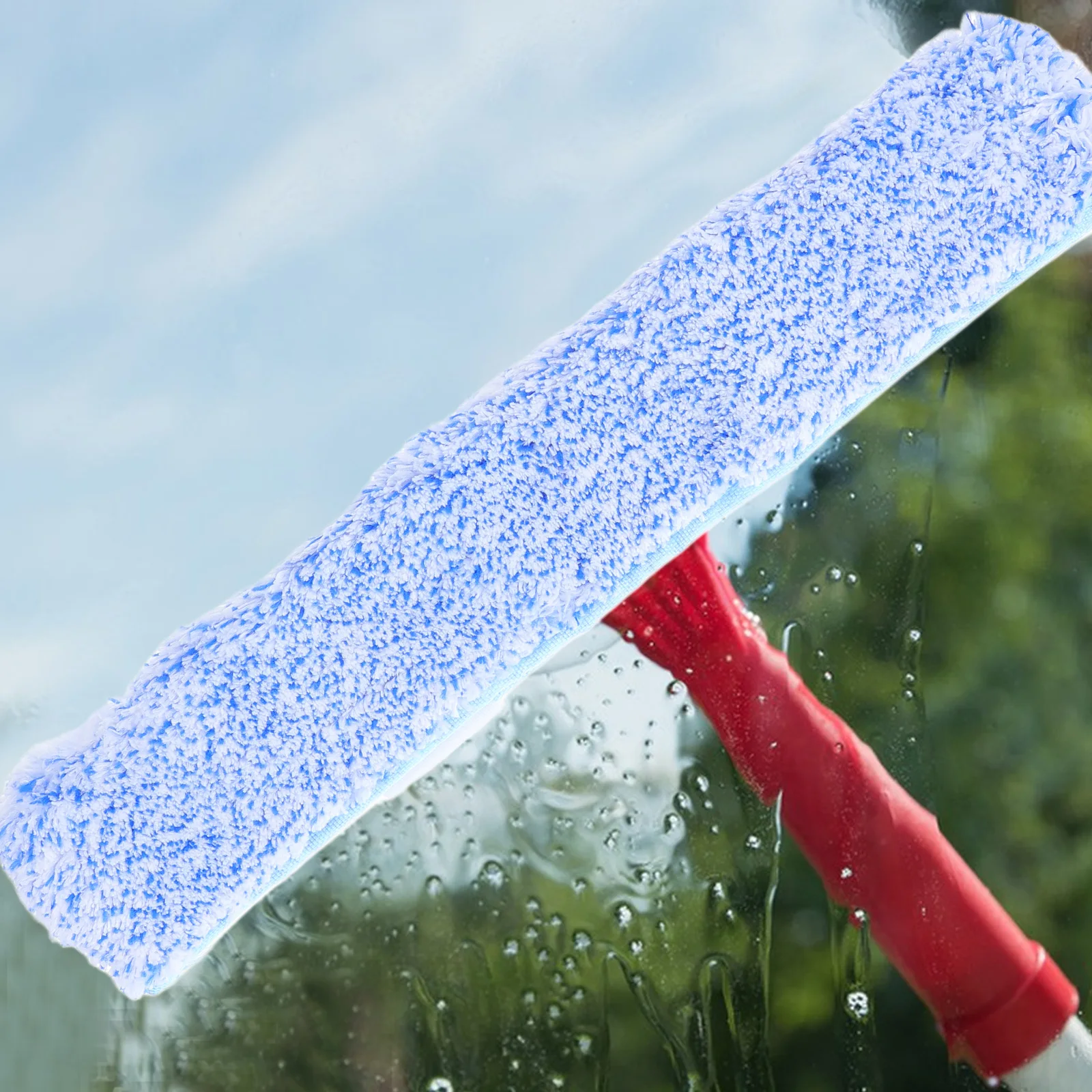 

14 Inch Window Scrubber Replacement Head Glass Cleaner Tool Reusable Fiber Material For Car Windows Home Bathroom Efficient