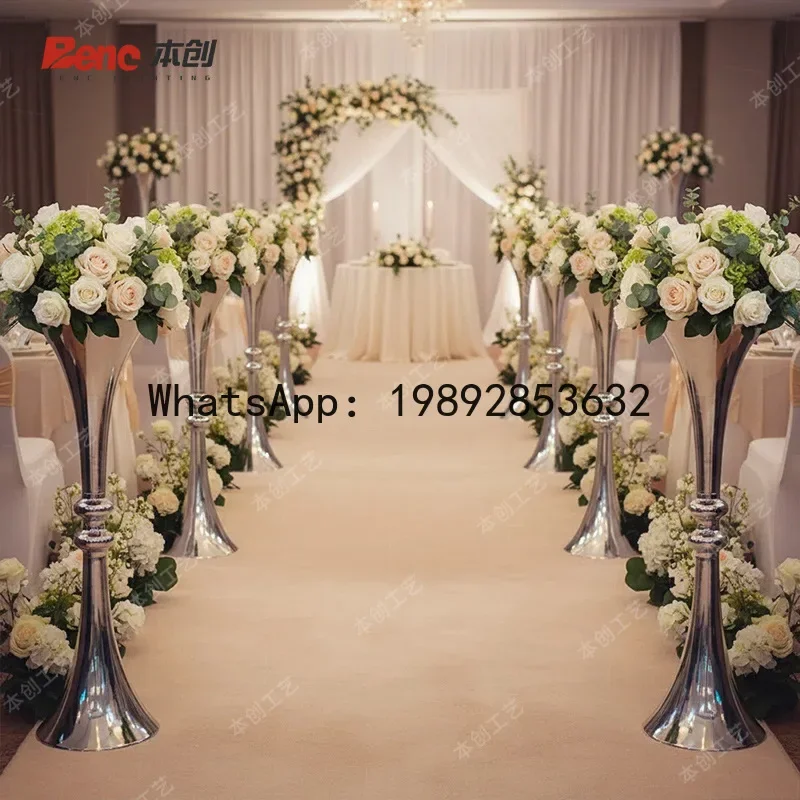 

x15 wedding arrangement stage props simulation flower wrought iron flower stand hotel welcome decoration vase ornament