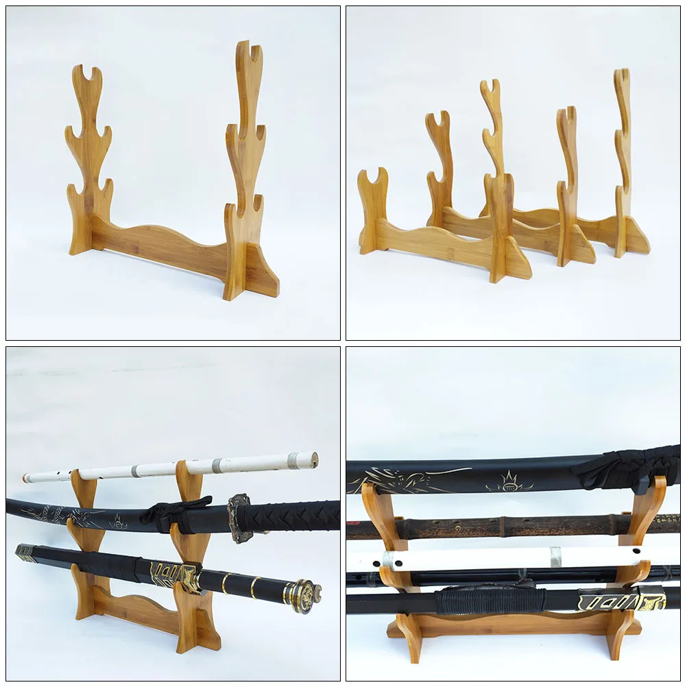 

Desktop Flute Organizer Eco Friendly Swords Holder Storage Stand for Home Decoration and Gift Idea Bamboo Flute Holder
