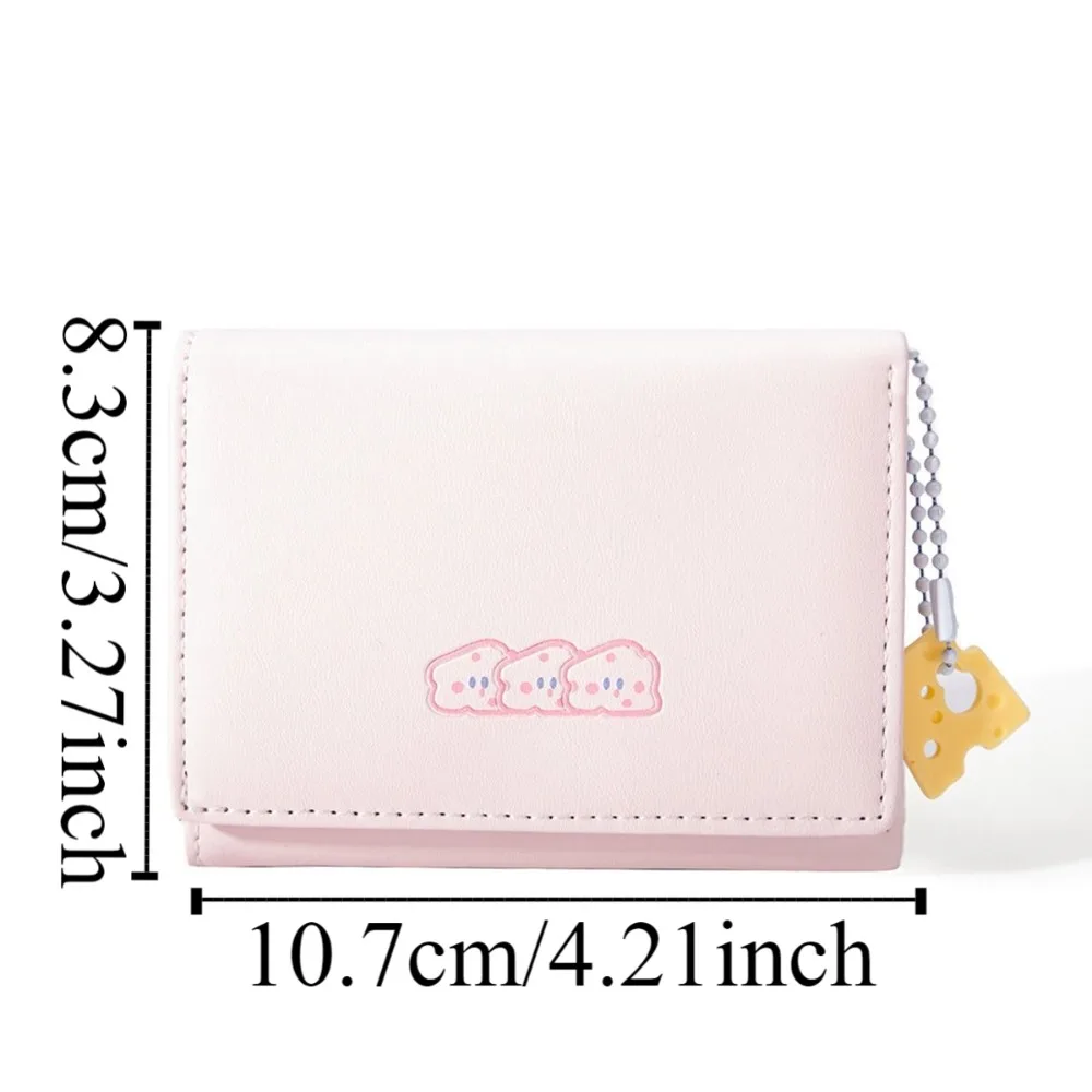 Simple PU Cheese Card Bag Candy Color Causal Short Wallet Solid Color Multi-card Slot Trifold Wallet Daily