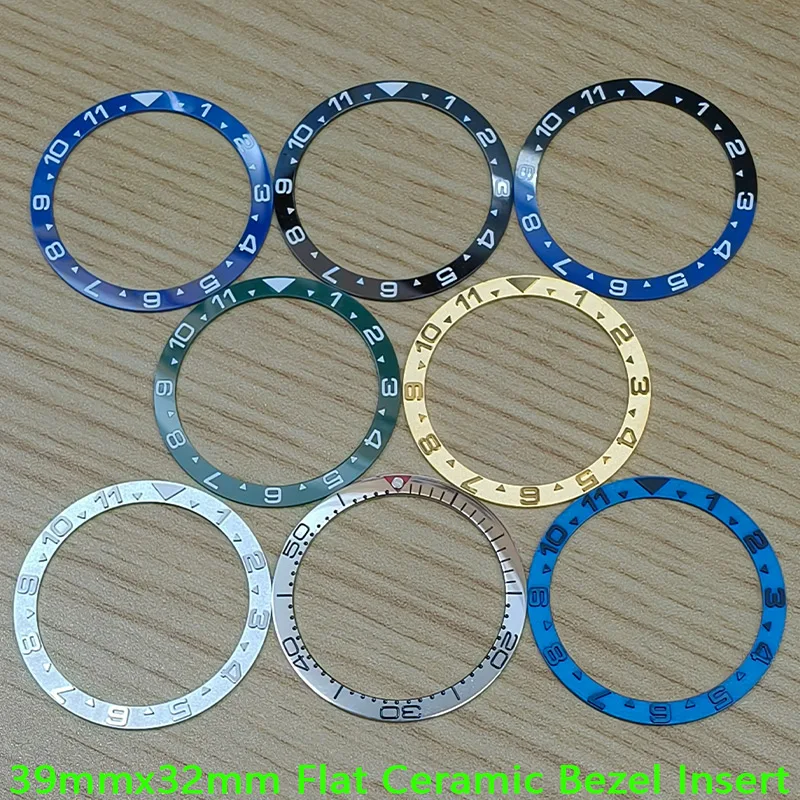 

NH35 Case Bezel Insert 39mmx32mm Flat Ceramic Bezel Ring Fits NH35 NH36 Automatic Movement Men's watch Modification Bezel Ring