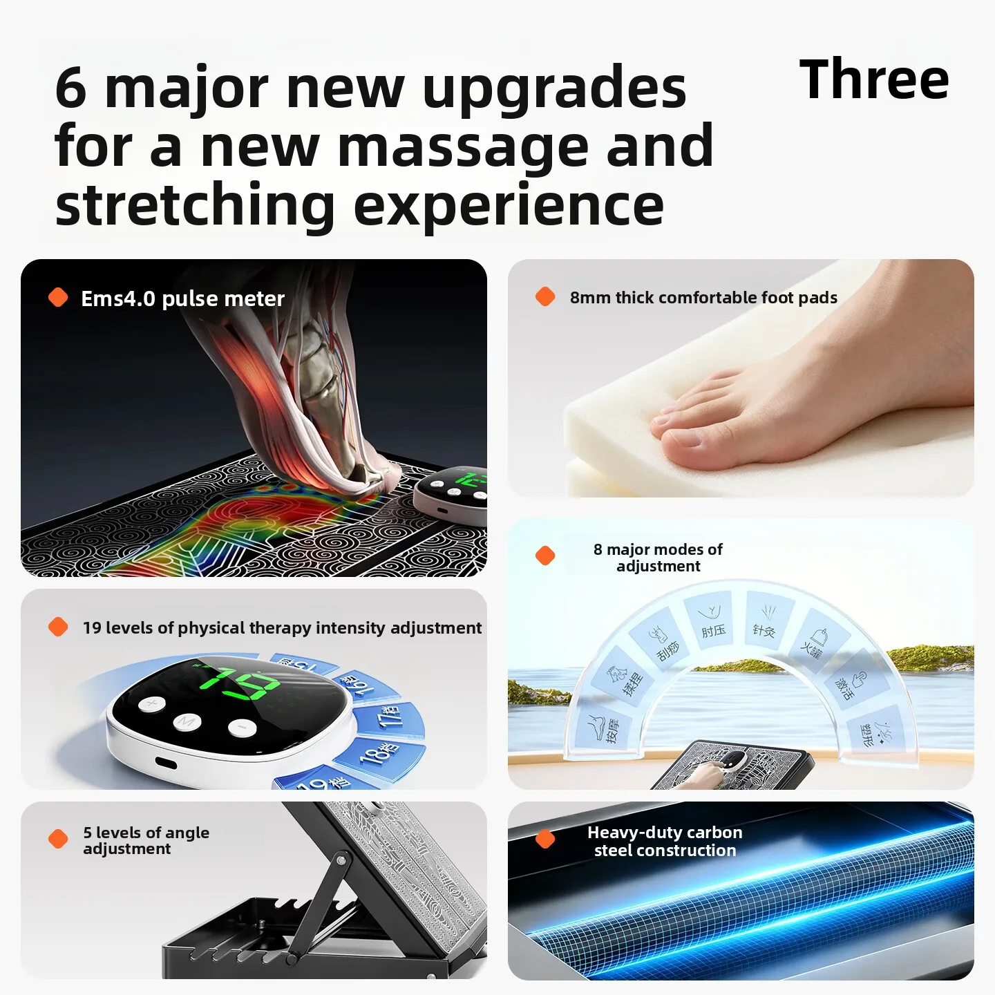 Pulse Stretch Board 8 Modes 19 Levels with Resistance Rope Foot Ankle Calf Trainer for Plantar Fascia Home Exercise 종아리 스트레칭 보드