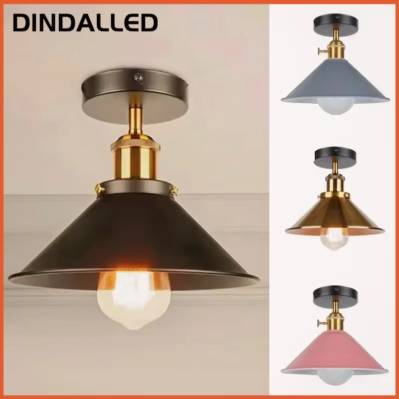 Image of DINDALLED Deckenleuchte für Wohnzimmer, Esszimmer, Schlafzimmer, Flur, Flur, Gang, Vintage-E27-Innenbeleuchtung