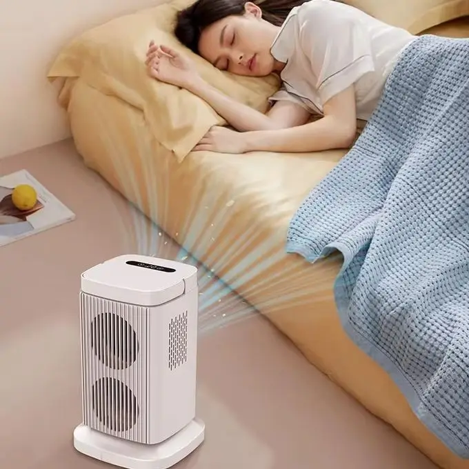 Portable Air Conditioner Mini Desktop Air Cooler Personal Cooling Fan Silent 3 Speed Cooler With Aurora Water Ripple Light For