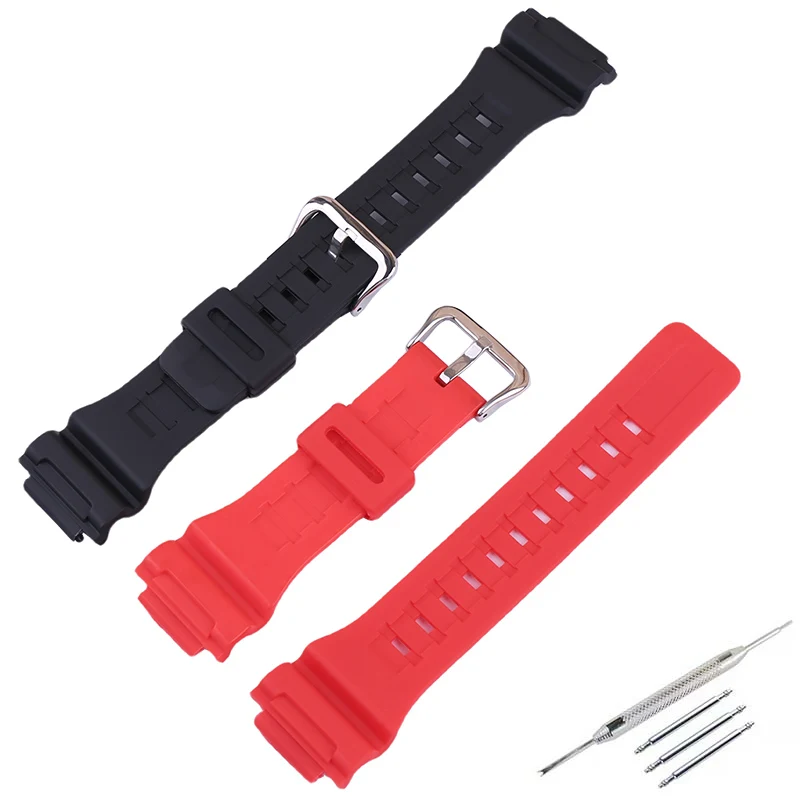 إكسسوارات حزام ساعة من الراتنج للرجال متوافقة مع حزام ساعة كاسيو AQ-S810W WC5208 AEQ-110W W-735H سوار معصم رياضي مطاطي 18 ملم