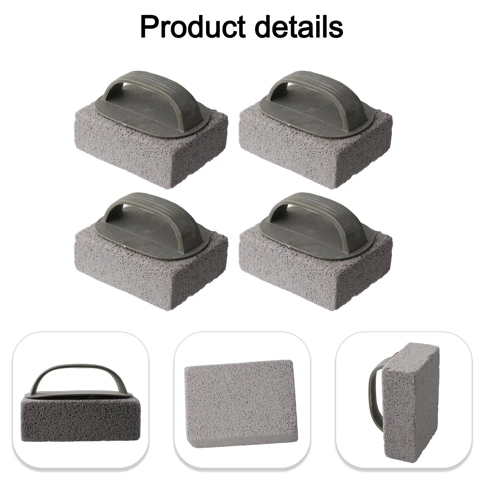 Set of 4 Ergonomic BBQ Cleaning Bricks Reusable Pumice Stone for Safe and Gentle Cleaning of Grills and Cookware