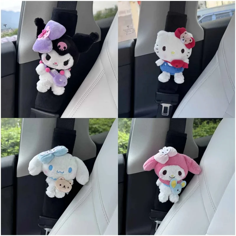 

Sanrio Hello Kitty Car Seat Belt Cover Kuromi Cinnamoroll Anime Auto Seat Belt Shoulder Protector Pad Cute Car Decoration