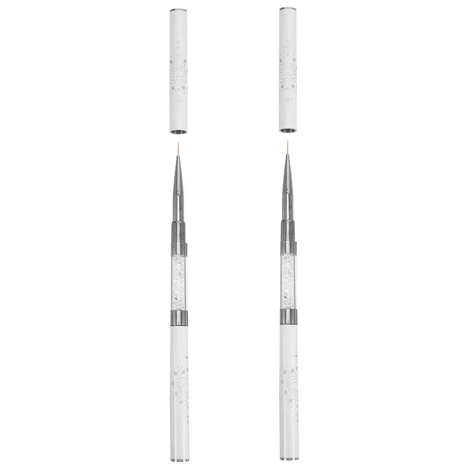 2Pcs Nail Art Liner Brushes Double Ended Precision Nail Pen for Gel Polish Fine Line Drawing Detailing Tools Texture Art Tools