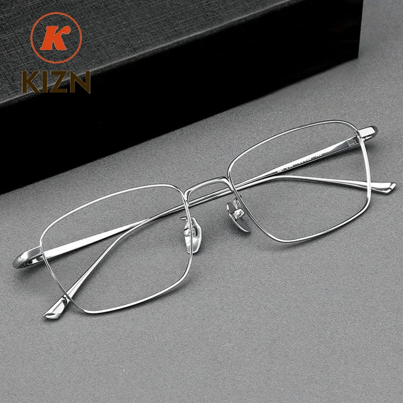 

KIZN Business – All-Day Comfort for Clear Vision Classic Casual Optical Prescription Glasses Square Titanium Eyeglasse