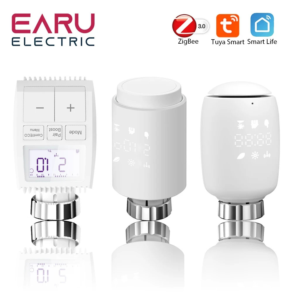 Tuya ZigBee Smart Radiator Actuator TRV Programmable Thermostatic Radiator Valve App Remote Temperature Controller Support Alexa