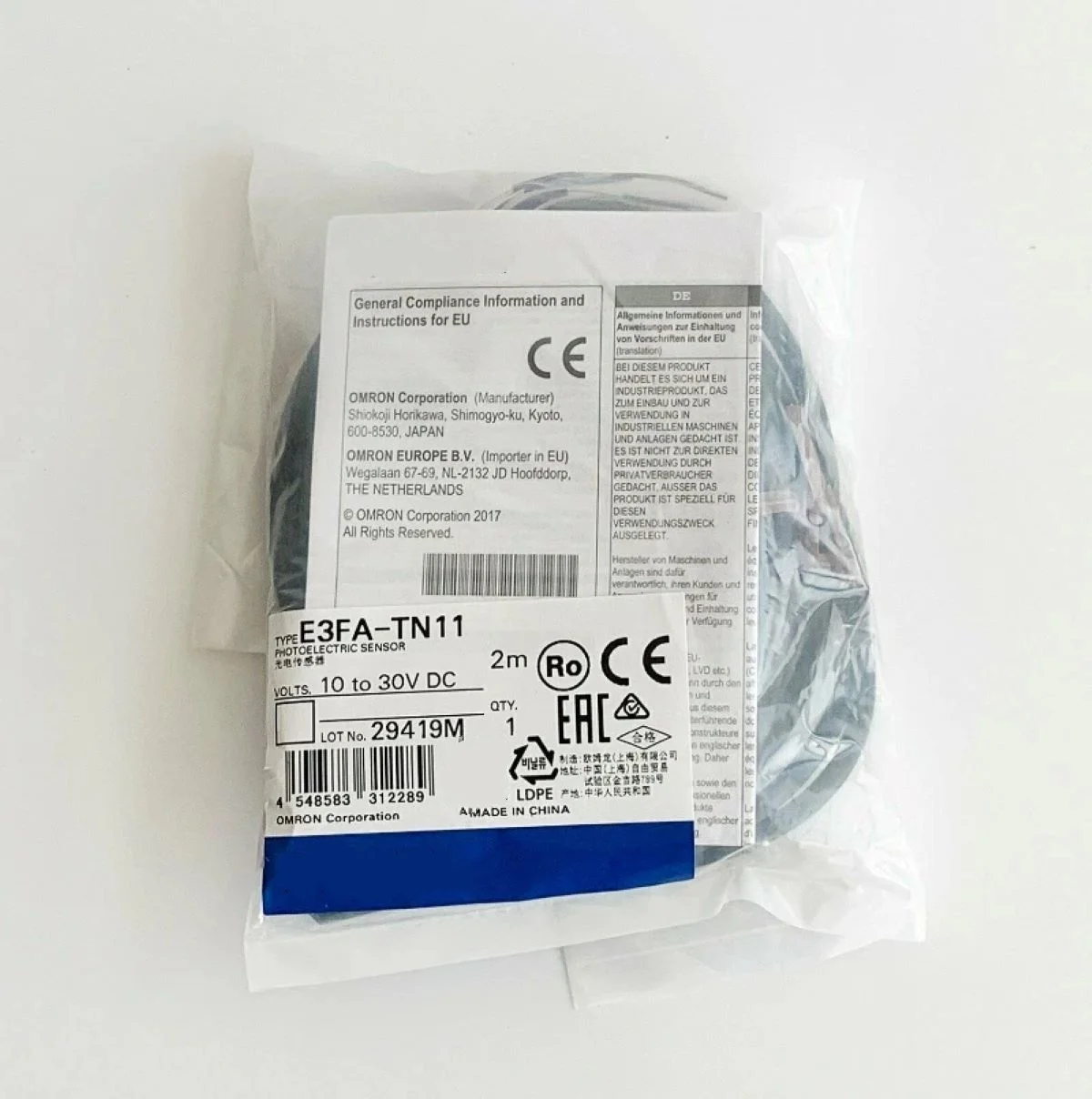 

E3FA-TN11 2M BY OMS E3FA9000G sensor