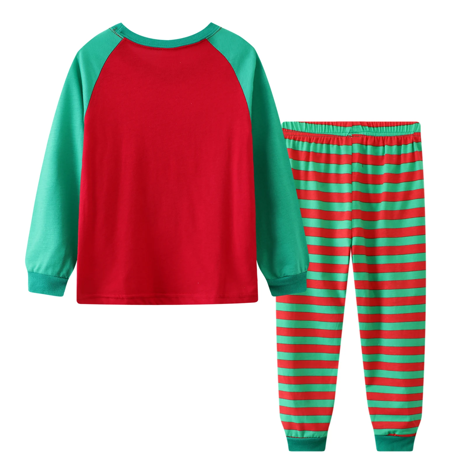 Children\'s Spring and autumn Santa long-sleeved children\'s home clothes bottom shirt children\'s pajamas two-piece set