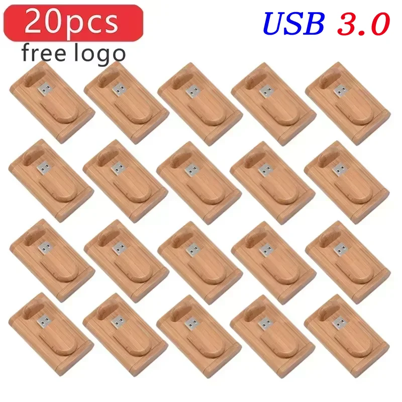 

JASTER 20pcs/Lot (Free logo) USB Flash Drive 3.0 Wooden Pendrive 4GB 8GB 16GB 32GB 64GB 128GB Memory Stick Personalized Gifts