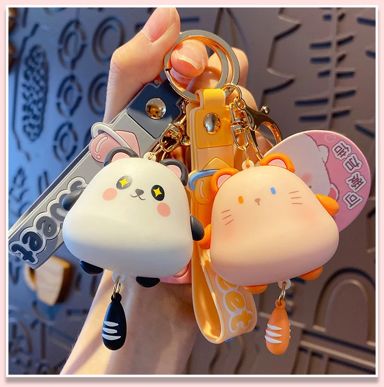 2024 New Cat Car Keychain Exquisite Cute Backpack Hanging Ornaments Adorable Car Key Ring Pendant Creative Children's Gifts