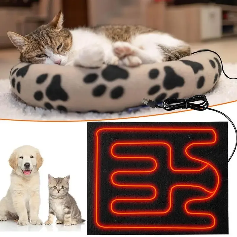 USB Heating Pad Electric Fever Heat Mat Washable Winter Heating Warmer Pad Pet Bed Heat Pad Cloth Vest Jacket Heating Warmer Pad