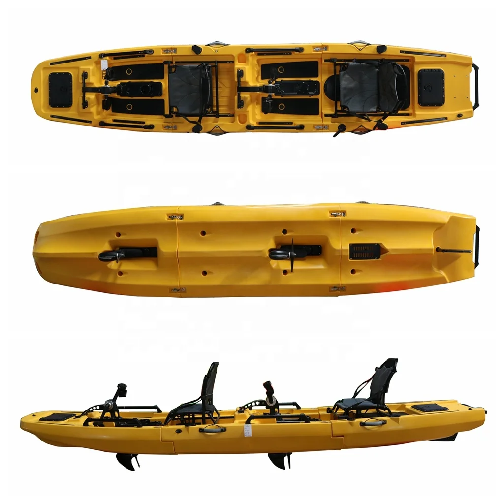 

Vicking 14.5ft 2-Person Modular Fishing Kayak with Three-Section Pedal Drive & Electric Trolling Motor LLDPE Material Kayak