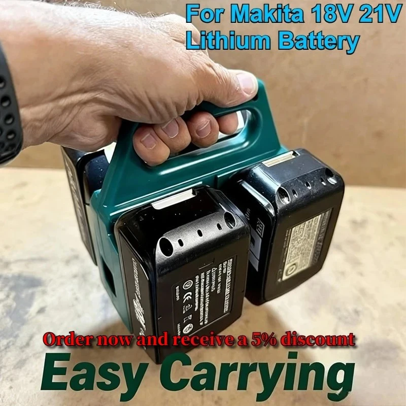 

4 Battery Case Mount Holder Li-ion Battery Charger For Makita 18V 21V Lithium Battery for BL1830/1415 Power Tools Accessories