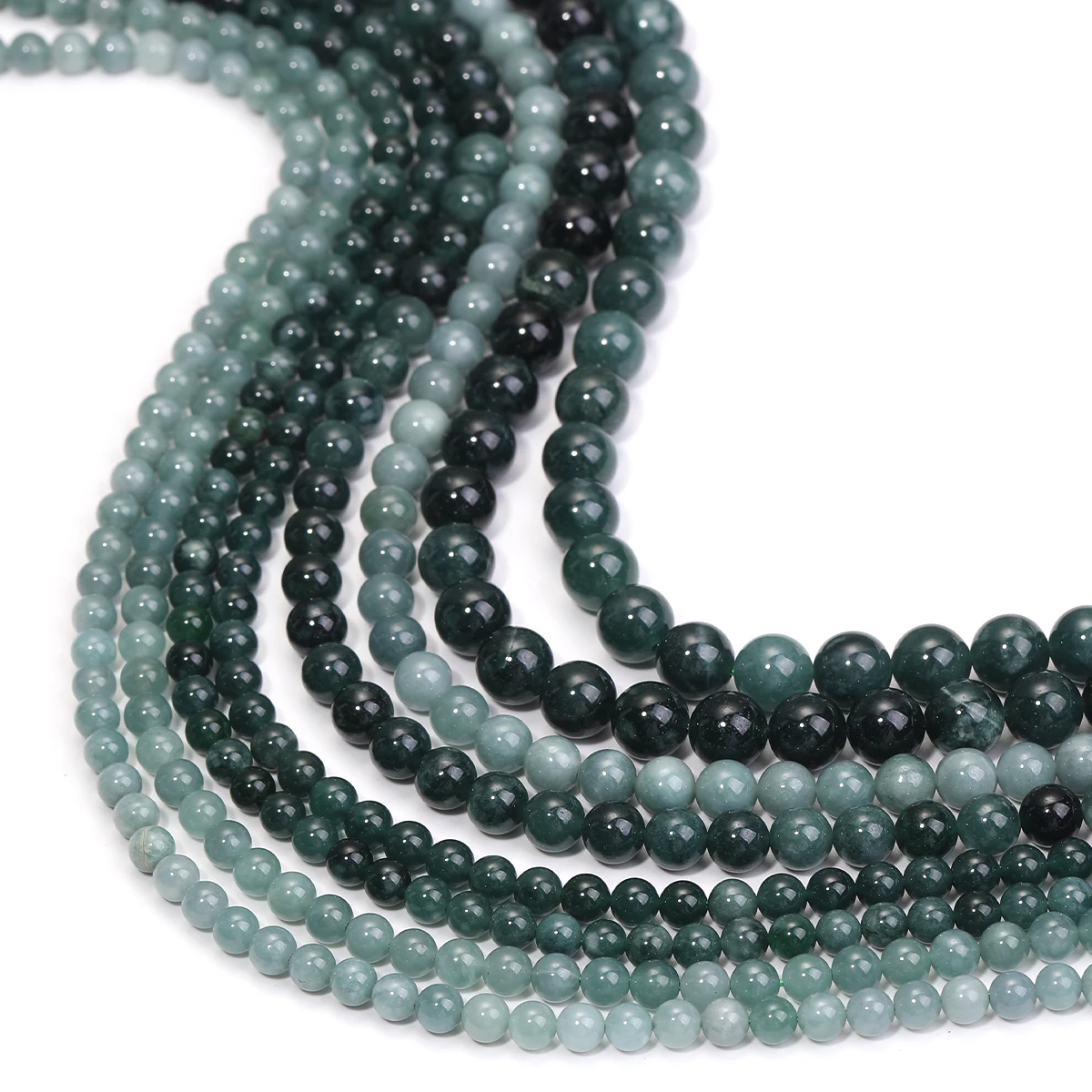 Guatemaltekischer Jadeit Natürlicher Edelstein Runde Lose Perlen für DIY Schmuck Armband Halskette Ohrringe Direkt vom Hersteller Perlen жадеит – Detail 5