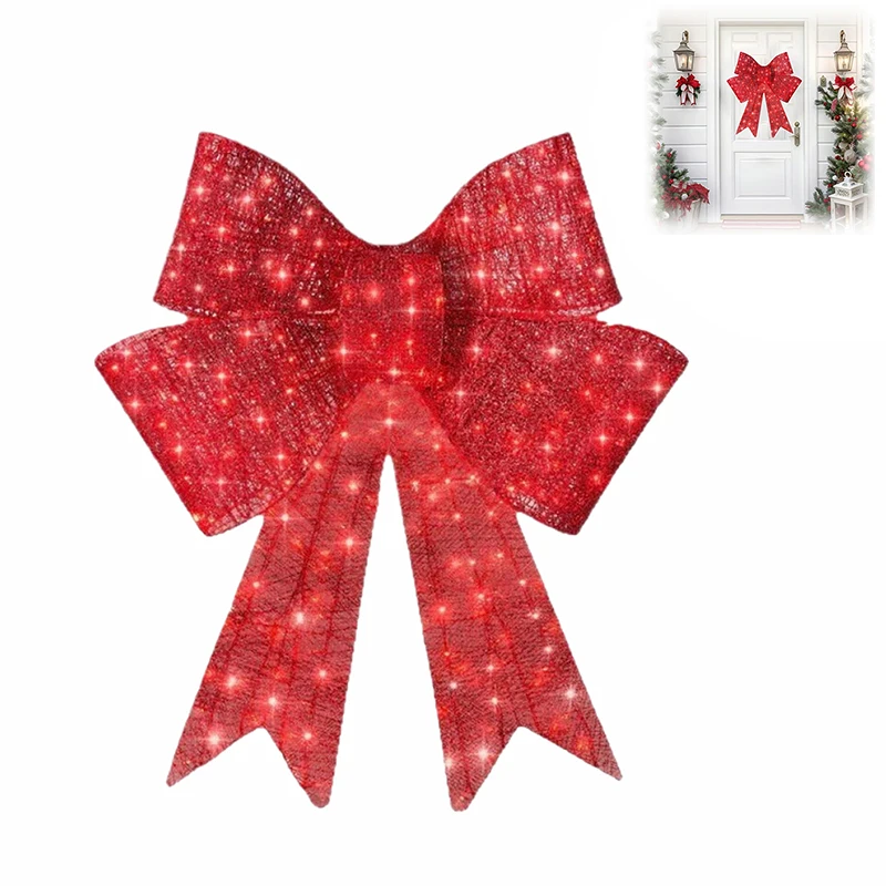 

Christmas Decorations - Christmas Bow Decoration - Large Christmas Bows Outdoor - Christmas Bows Comes Adhesive Backing