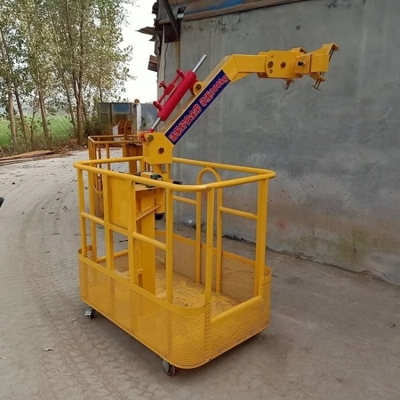 Foldable Suspension Basket 360° Rotation Auto Balance Adjust Multifunctional Crane Aerial Work Platform