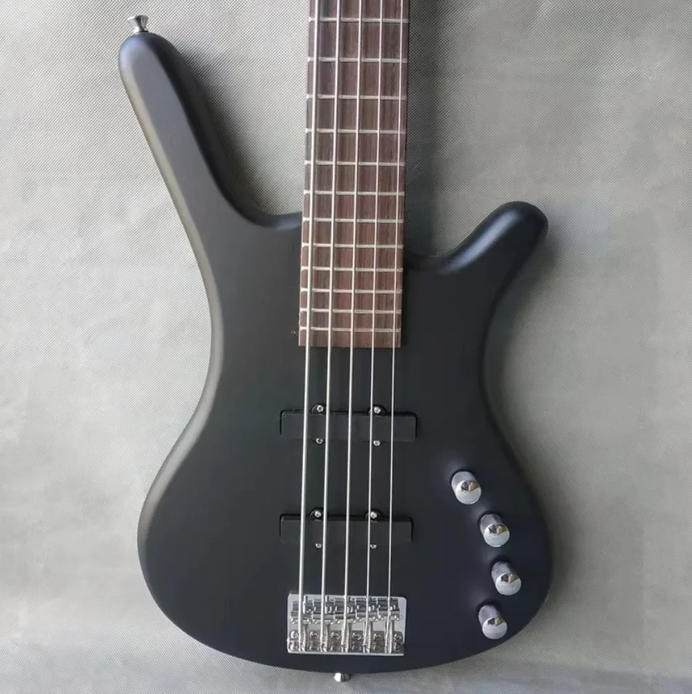 Guitarra de Bajo musical China, 5 cuerdas W, cuerpo de tilo negro, bajo eléctrico