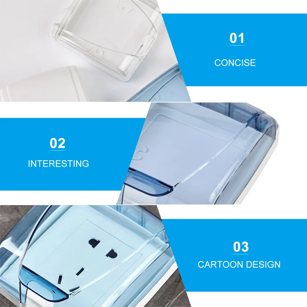 

6pcs Waterproof Socket Self-Adhesive Protector Bathroom Wall Plug Cover Reusable Weatherproof Outlet Box Wall Outlet Cover Home