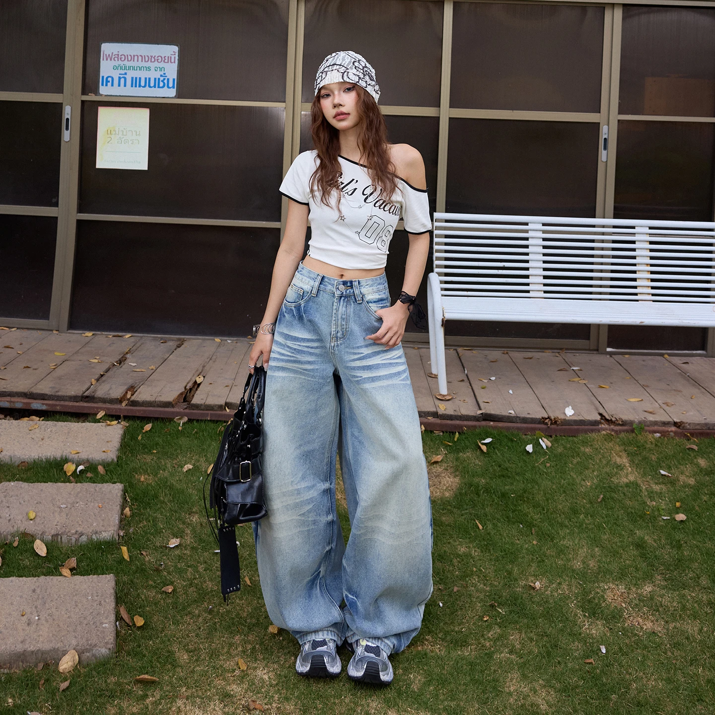 

Trendy Womens Pants Loose Baggy Jeans High Waist Wide Leg Vintage American Retro Style New Spring Summer Casual Trousers