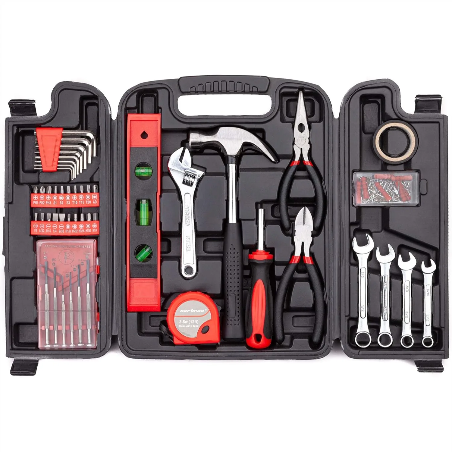 

136-Piece Tool Set General Household Hand Tool Kit with Plastic Toolbox Storage Case
