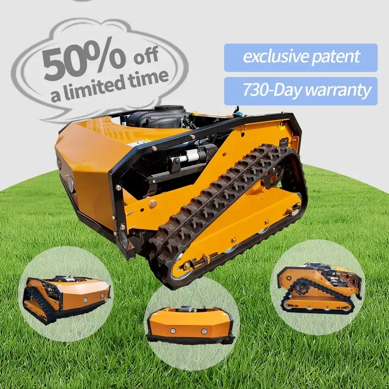 Factory Direct Lawn Mower 1100mm Remote Control Lawn Mower Crawler Mower Brushless Motor