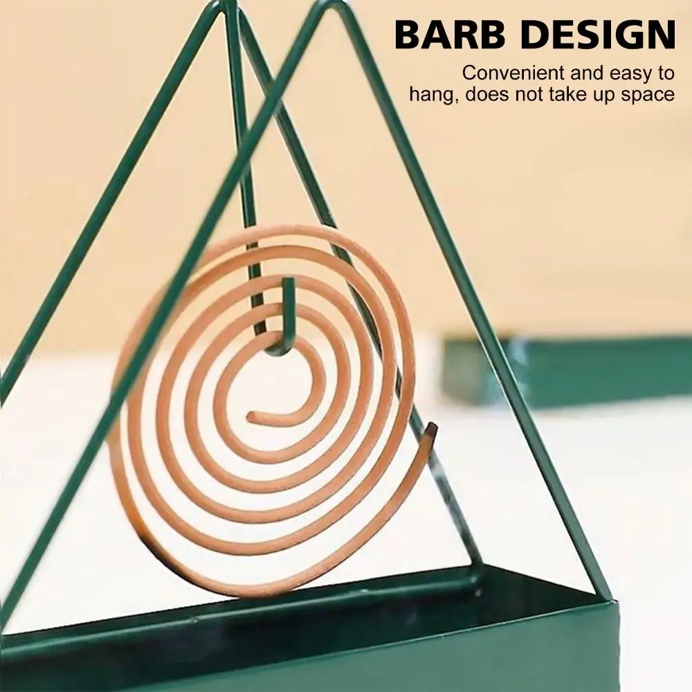Triangular Shape Iron Mosquito Coil Holder Portable Anti-Scald Mosquito Incense Rack Rustproof Vertical Triangle Coil Tray