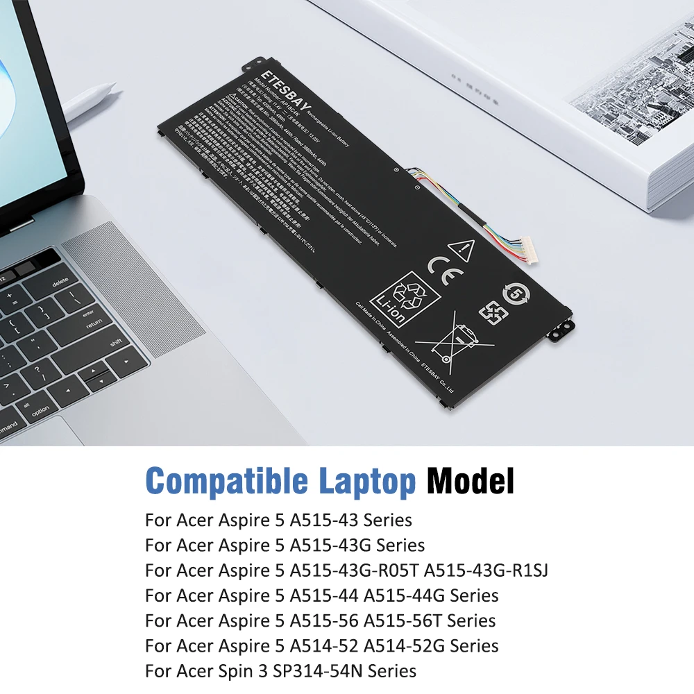 ETESBAY AP18C4K 48WH Laptop battery For Acer Aspire 5 A515-43 A515-43G A515-44 A515-44G A515-56 A515-56T  A514-52 A514-52G