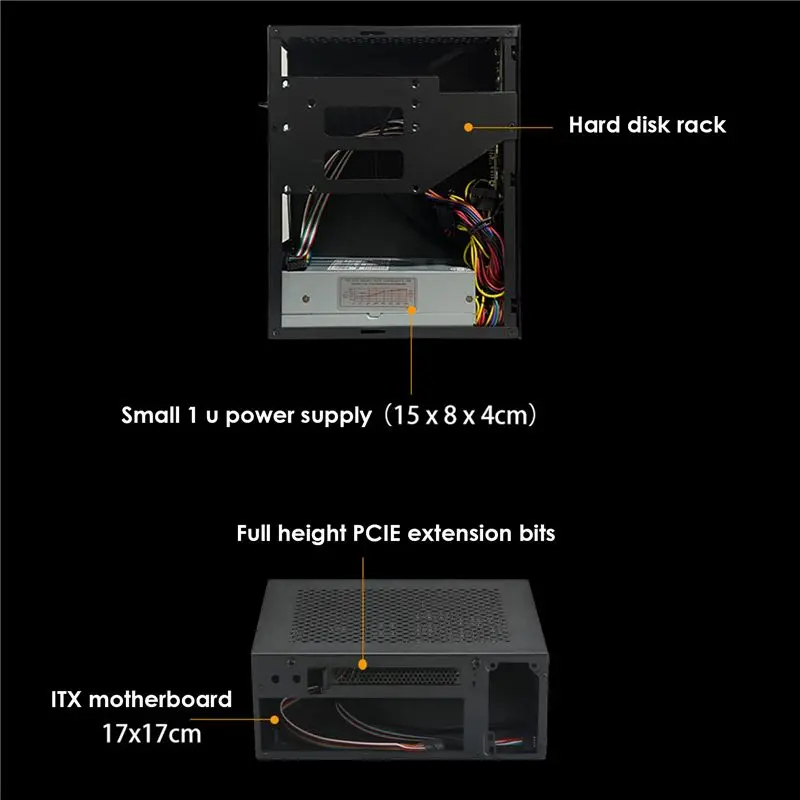 

A10I A09 HTPC Computer Case Mini ITX Gaming PC Chassis Desktop Chassis USB3.0 Computer Case Home Computer Case Silver