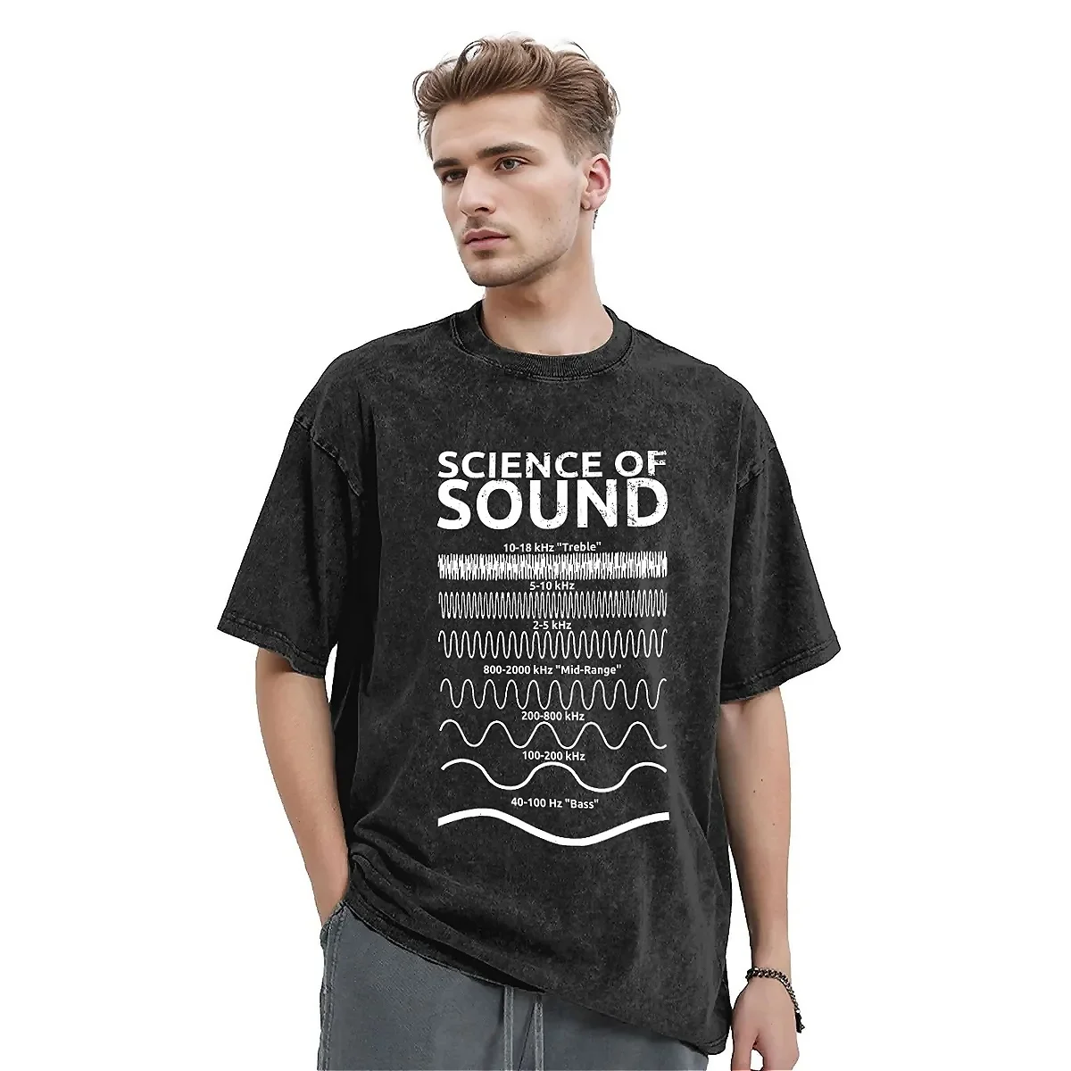 Men T Shirt Science Of Sound Engineer Washed T Shirts Kawaii Audio Engineer Musician Summer Tee Shirt Streetwear Tops Gift